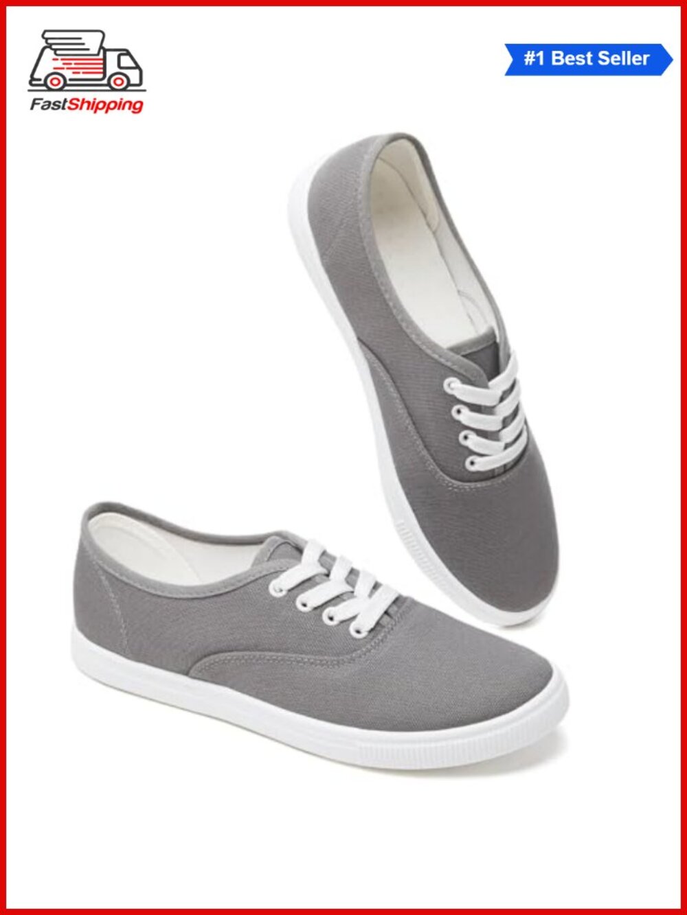 ✨ FRACORA Womens Canvas Slip on Sneakers Lightweight Casual Tennis Shoes